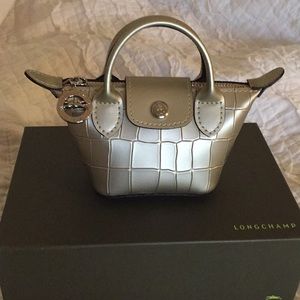 Nano longchamp le pliage cuir bag charm